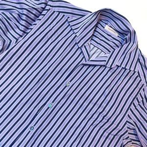 ERMENEGILDO ZEGNA Purple Men's Cento Fili Bold-Stripe Dress Shirt